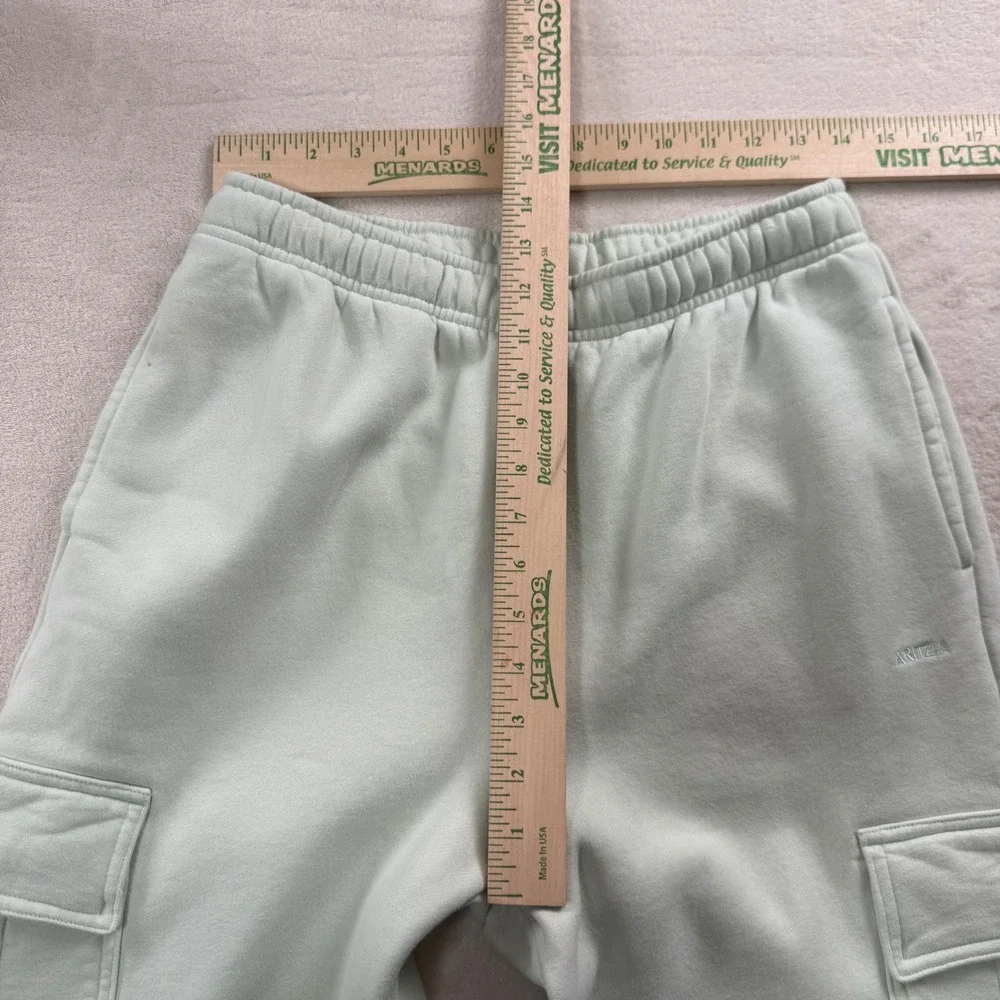 Aritzia Sweatfleece Mega Cargo Sweatpants Sage Green M Cozy Premium - Picture 3 of 8